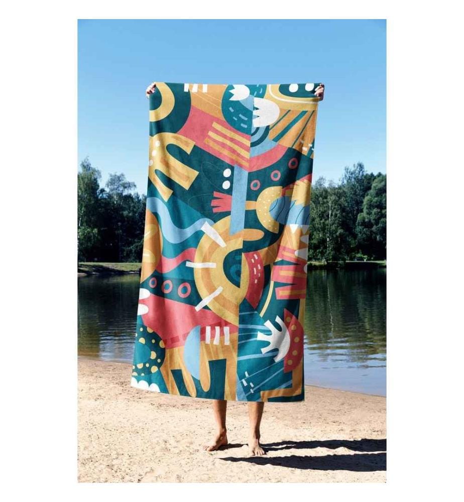 Serviette de plage, Multicolore, 70% Polyester - 30% Polyamide, Microfilament Fabric