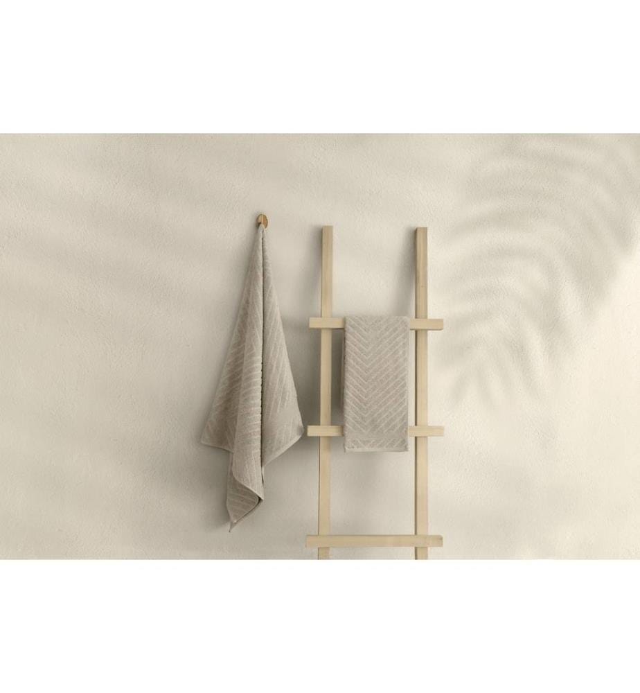 Set de serviettes de bain, 2 pièces, Beige, Coton, 350 gr-m²,