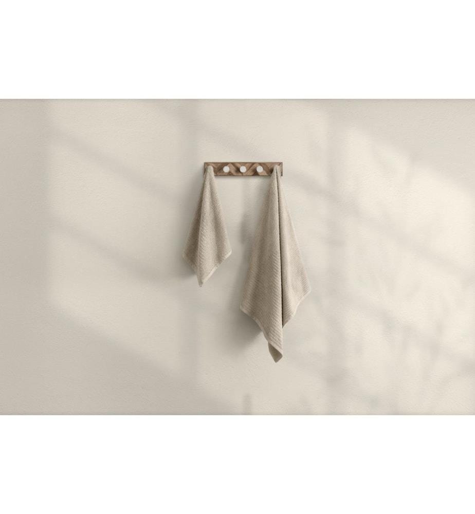 Set de serviettes de bain, 2 pièces, Beige, Coton, 350 gr-m²,