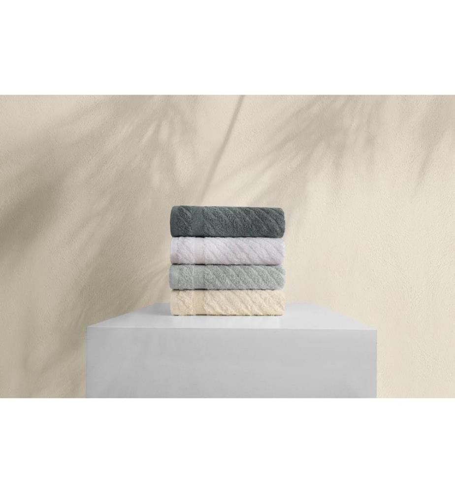 Set de serviettes de toilette, 4 pièces, Multicolore, Coton, 500 gr-m²,