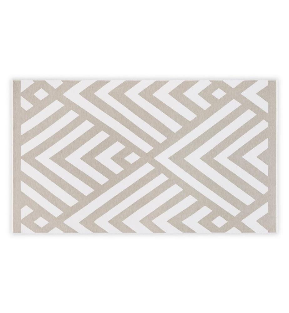 Fouta, serviette de plage, gris chaud, blanc, 100% coton