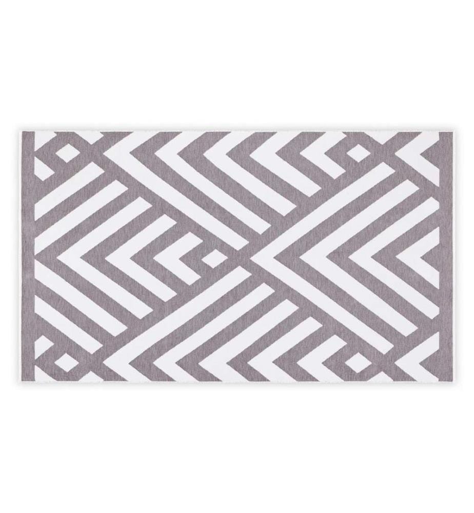 Fouta, serviette de plage, gris, blanc, 100% coton