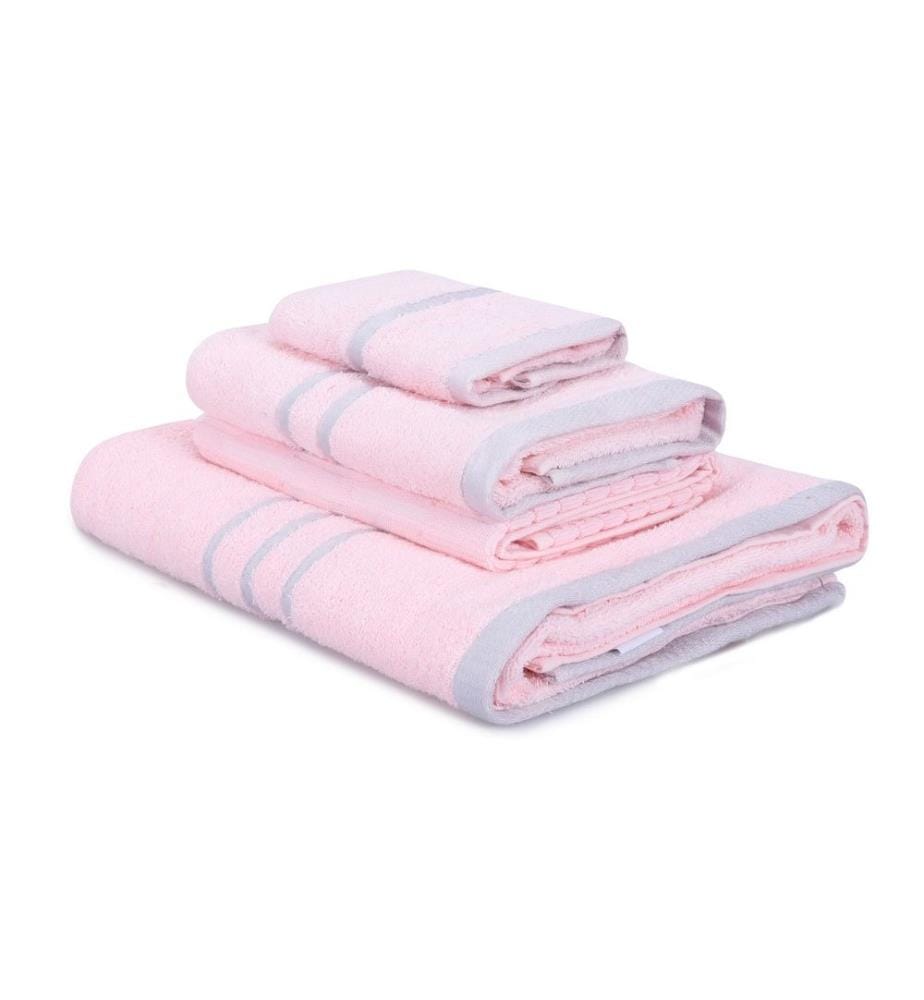 Set de serviettes, 4 pièces, poudre, coton