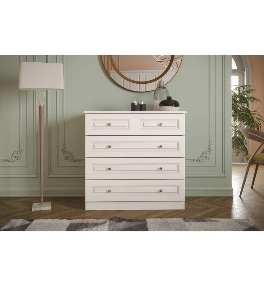 Commode, blanc, 100% panneaux de particules mélaminés, portes : 100% MDF