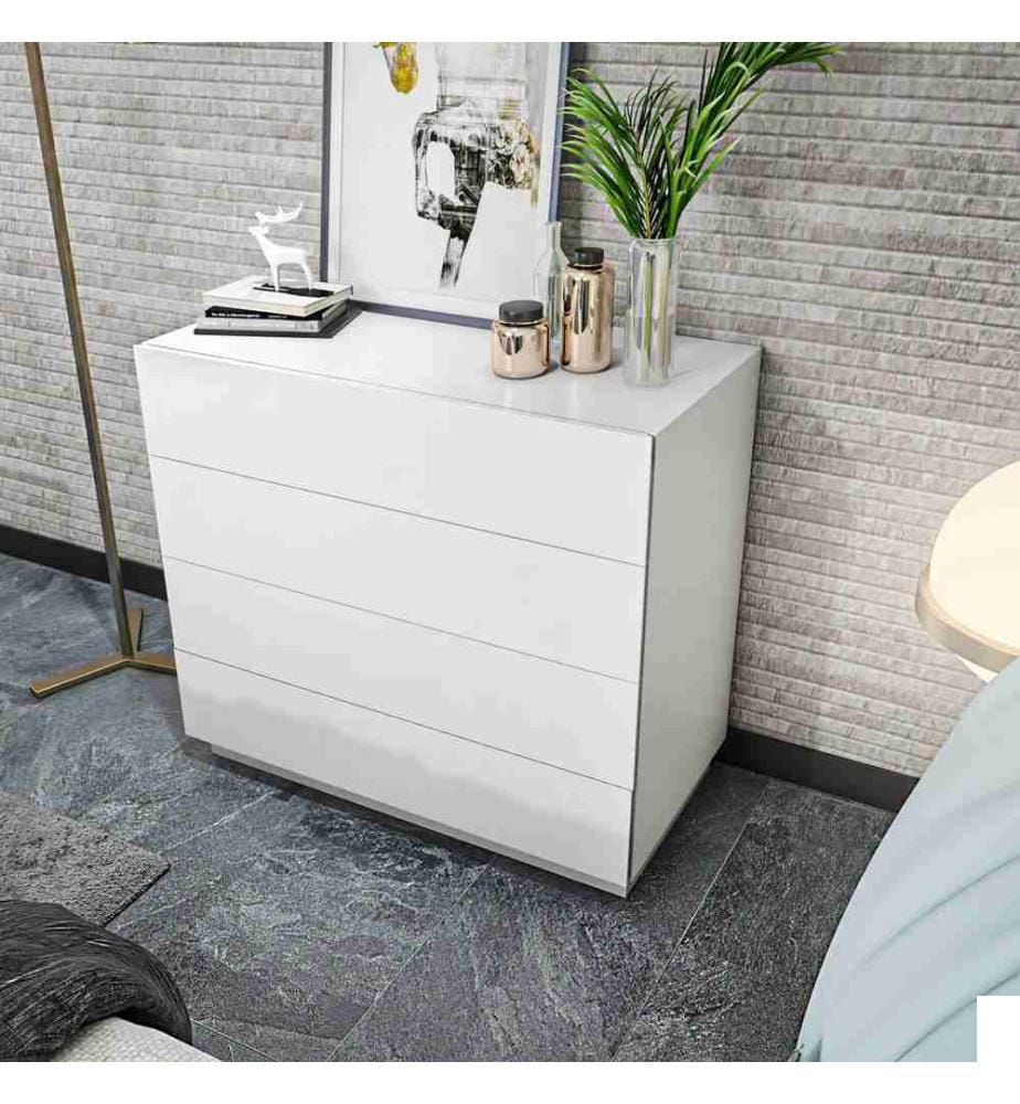 Commode, blanc, panneau de particules mélaminé