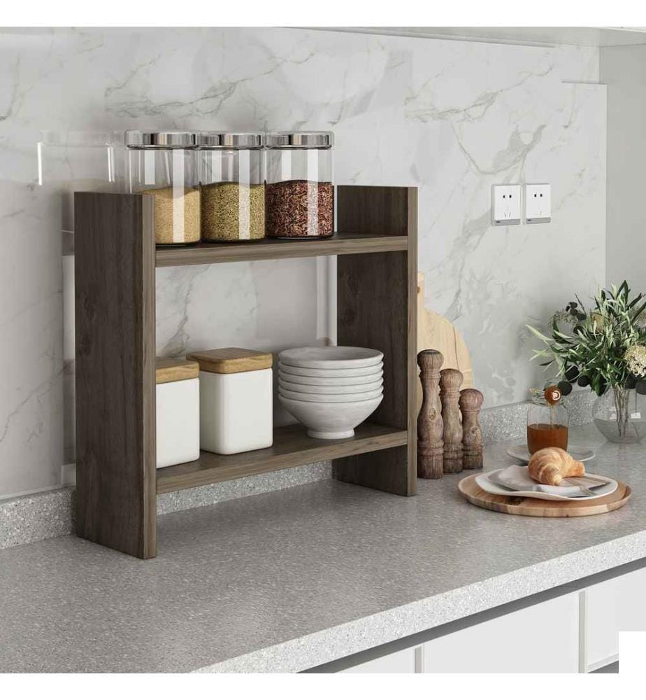 Etagère de cuisine, noyer, panneau de particules 100% mélaminé