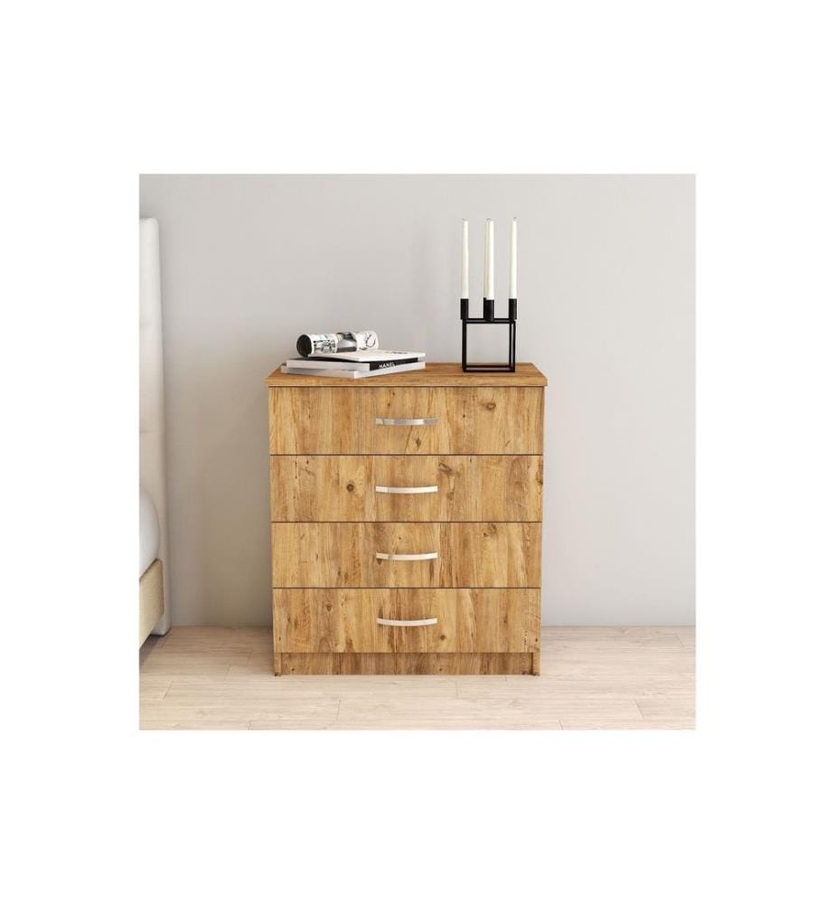 Commode, pin atlantique, panneau de particules mélaminé