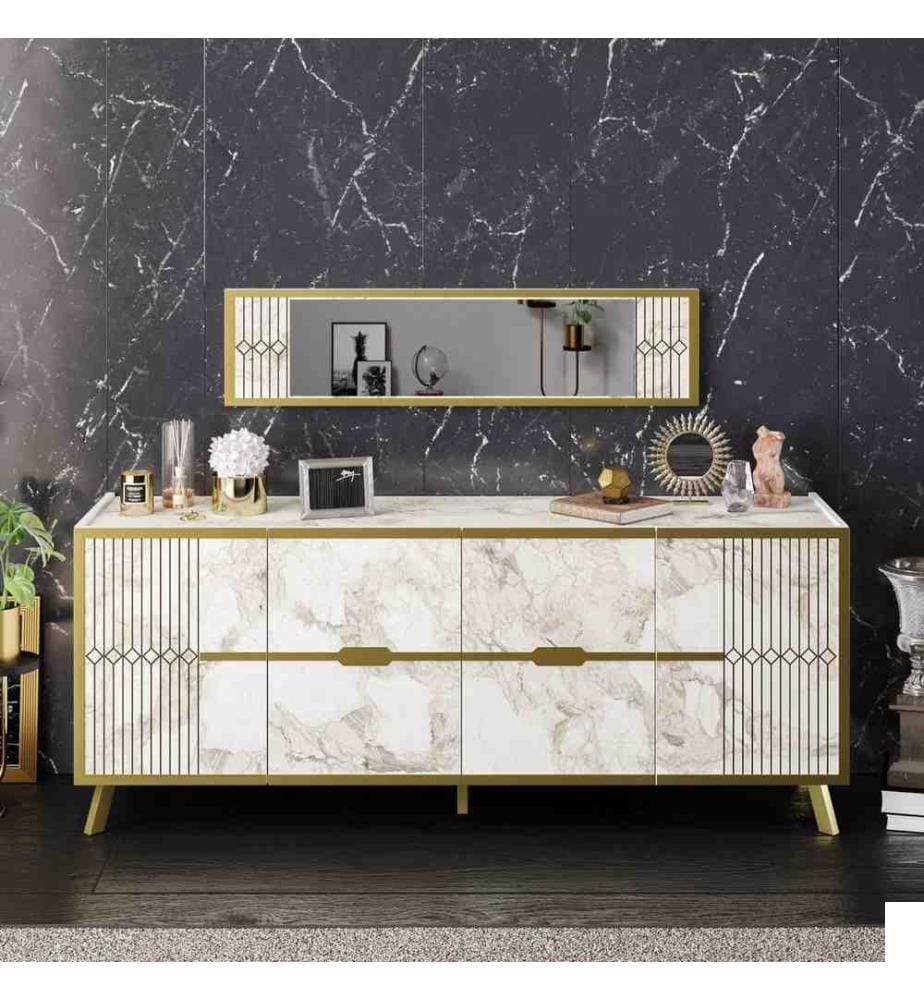 Console, blanc, panneau de particules mélaminé