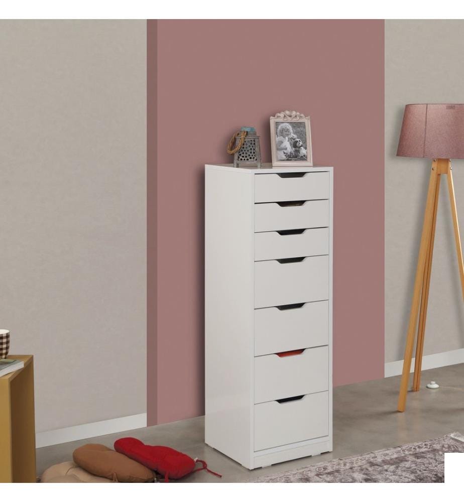 Commode, blanc, panneau de particules mélaminé