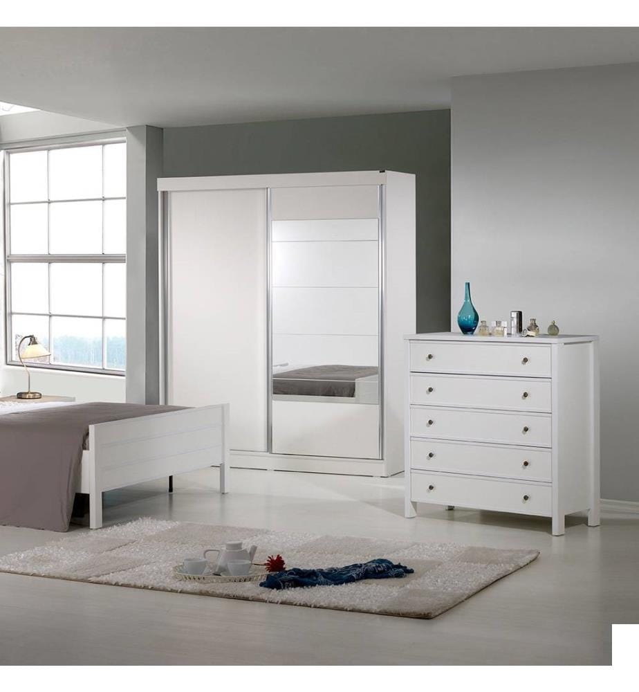 Commode, blanc, panneau de particules mélaminé