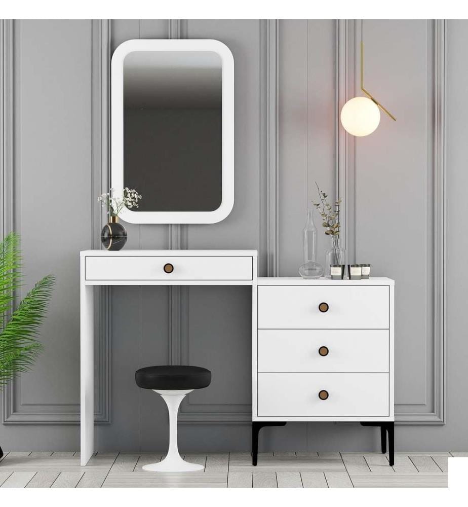 Commode, blanc, panneau de particules mélaminé