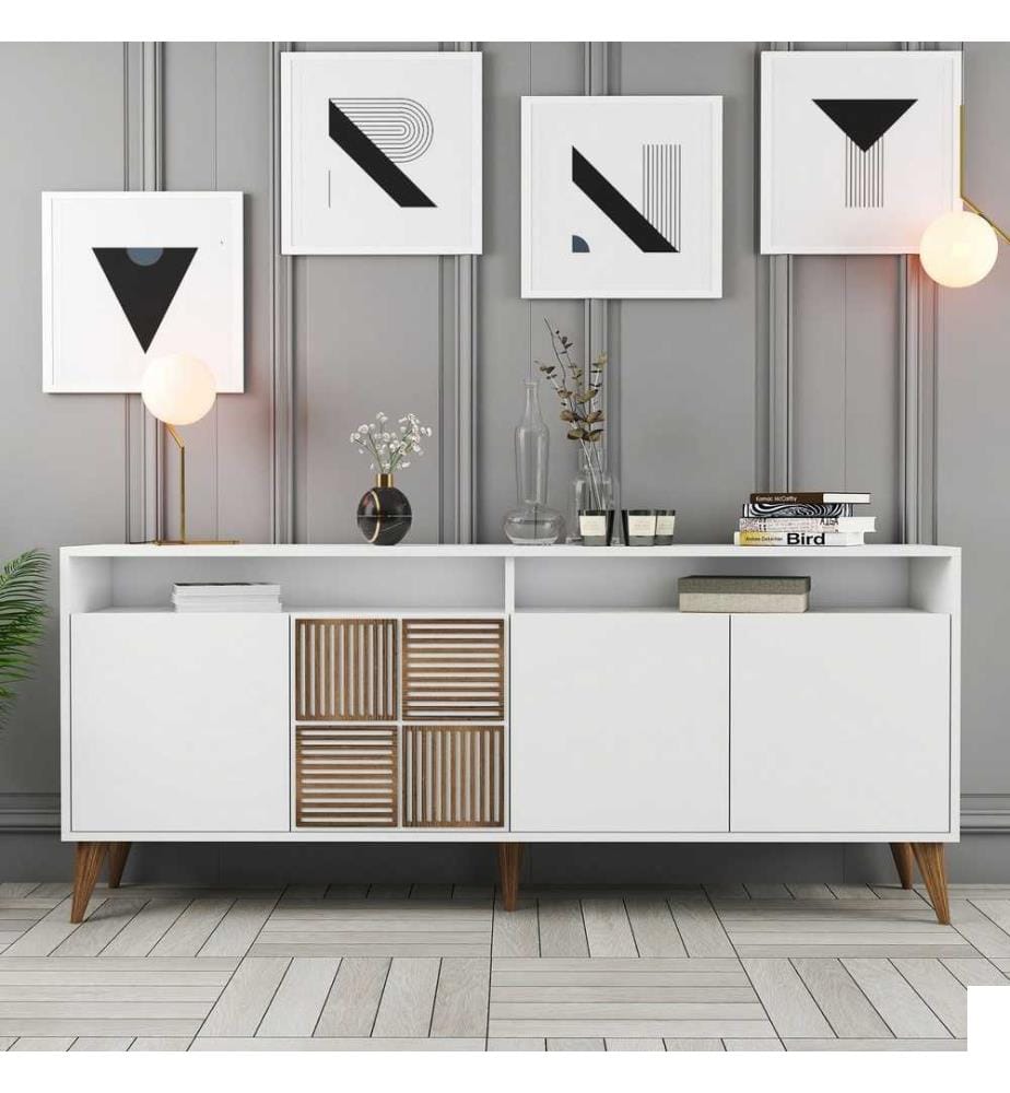 Console, blanc, panneau de particules mélaminé