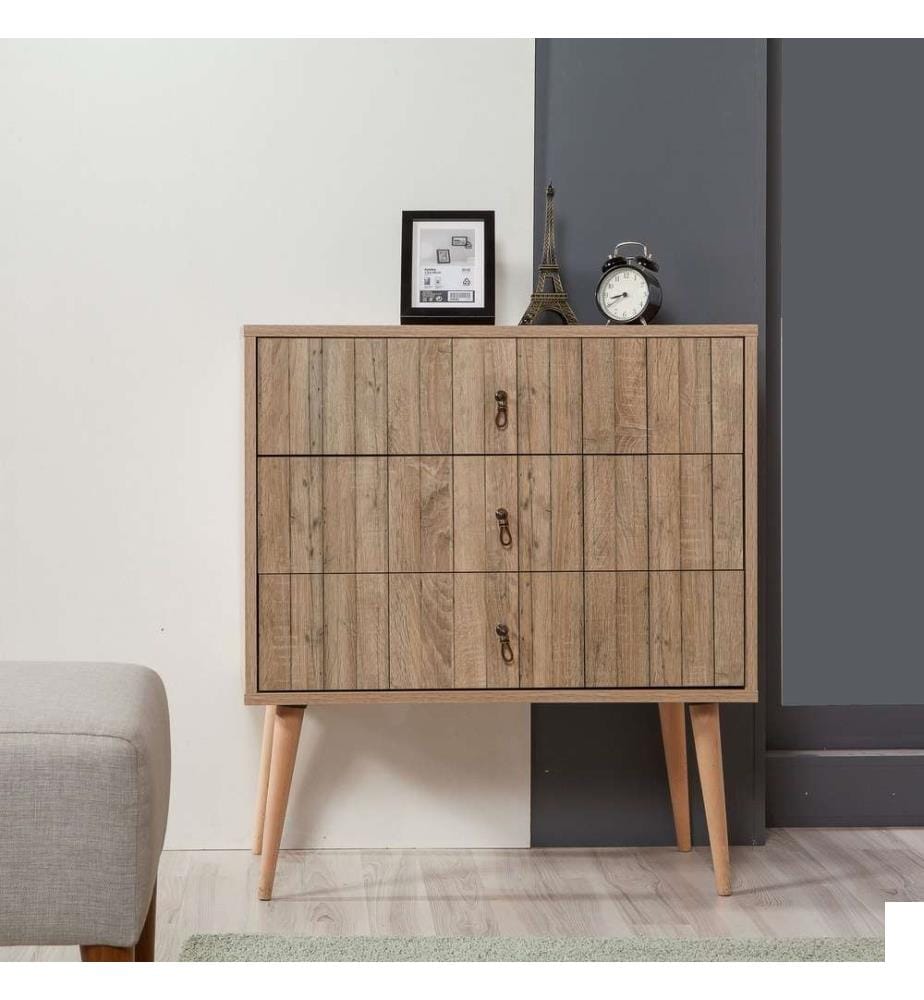 Commode, chêne Sonoma, panneau de particules mélaminé