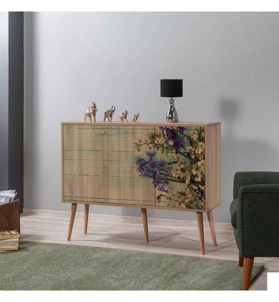 Console, chêne Sonoma, panneau de particules mélaminé