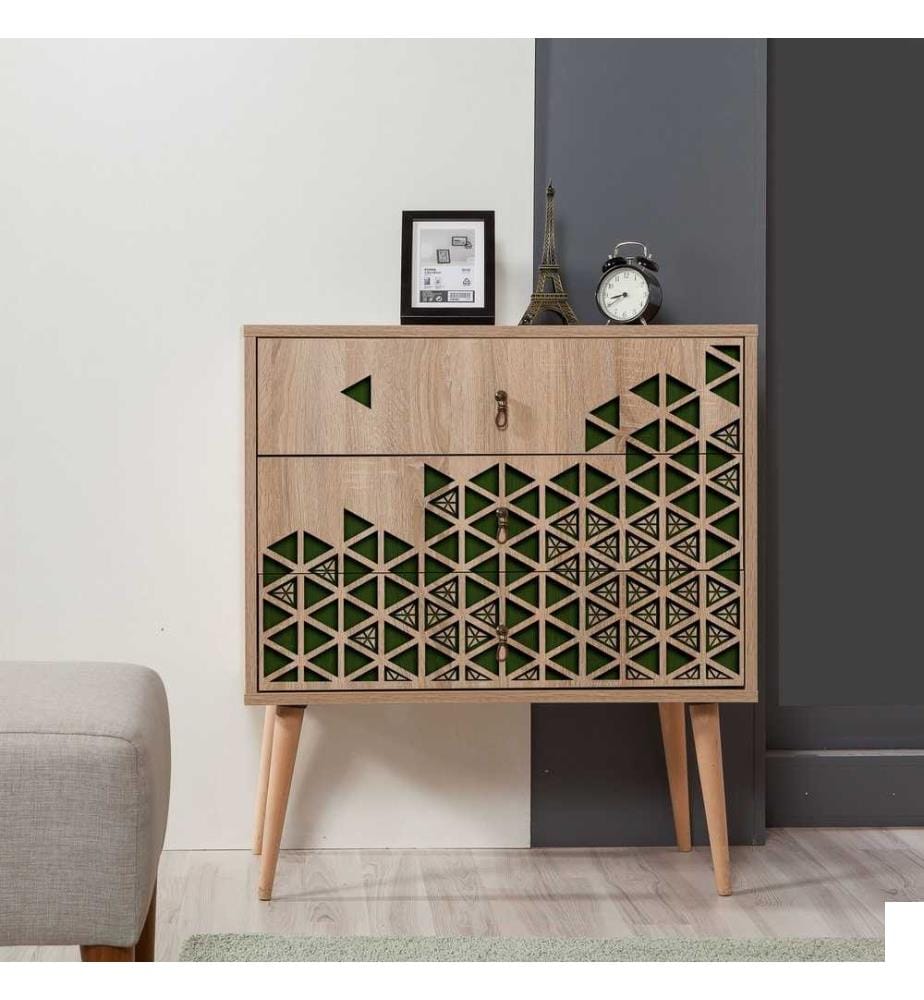 Commode, chêne Sonoma, panneau de particules mélaminé