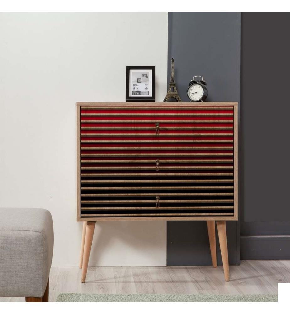 Commode, chêne Sonoma, panneau de particules mélaminé