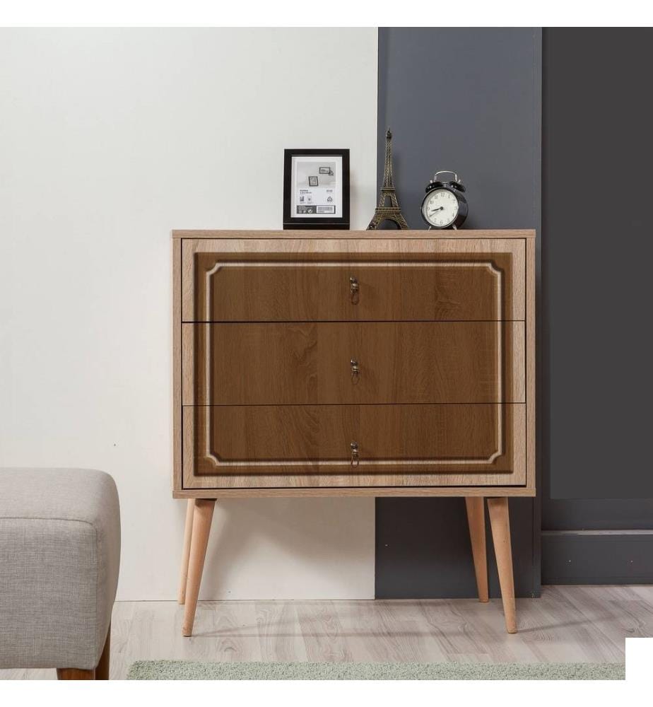 Commode, chêne Sonoma, panneau de particules mélaminé