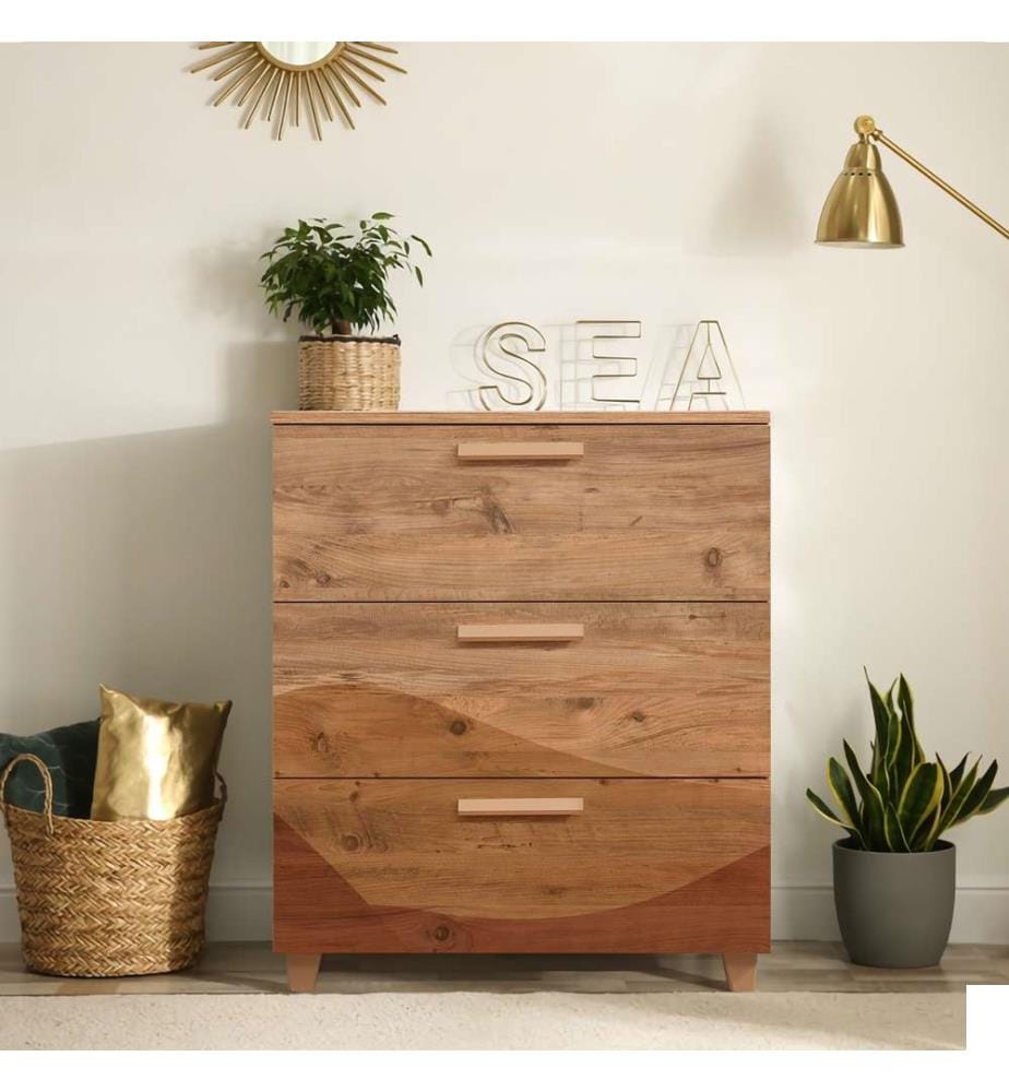 Commode, pin atlantique, panneau de particules mélaminé