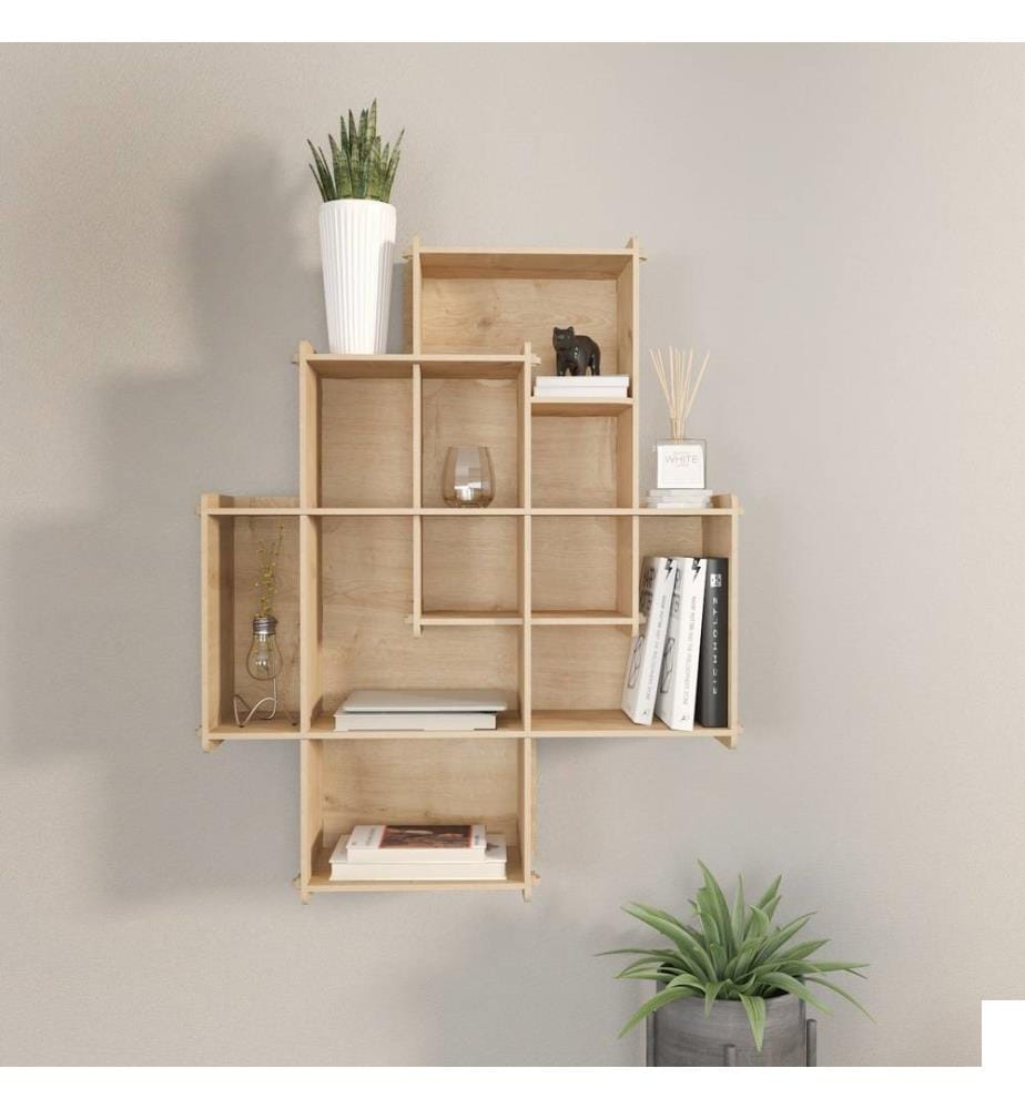Etagère murale, chêne, panneau de particules mélaminé