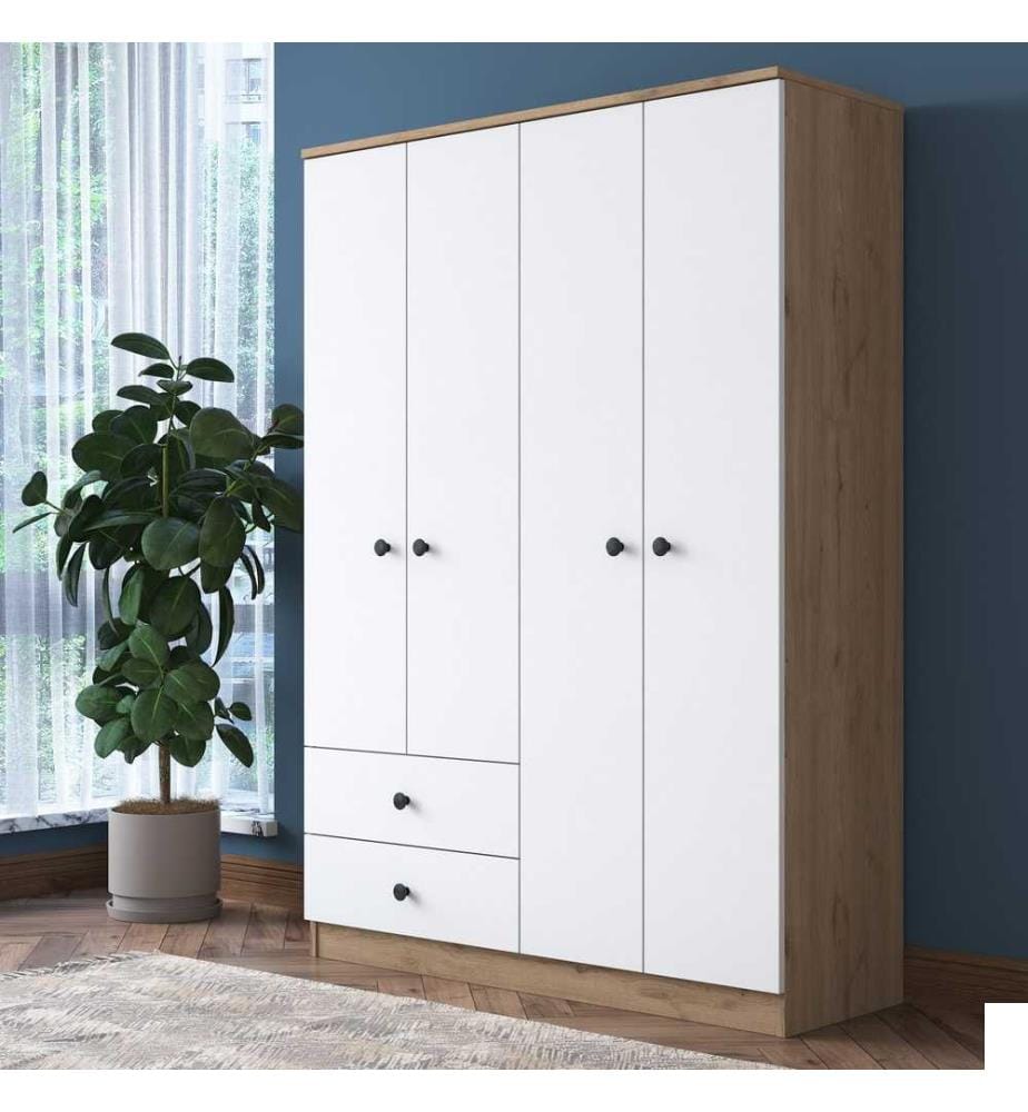 Armoire, noyer blanc, panneau de particules mélaminé