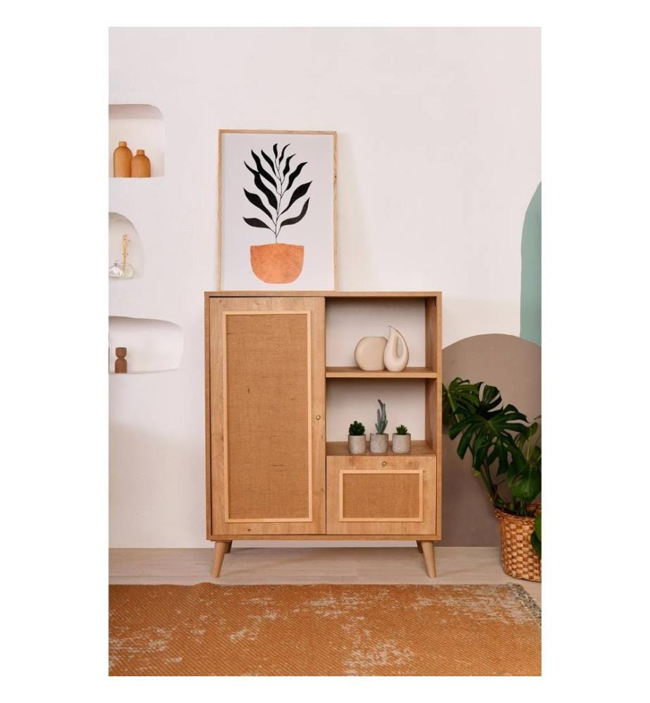 Armoire multifonctions, chêne, bois de charme, pieds en charme