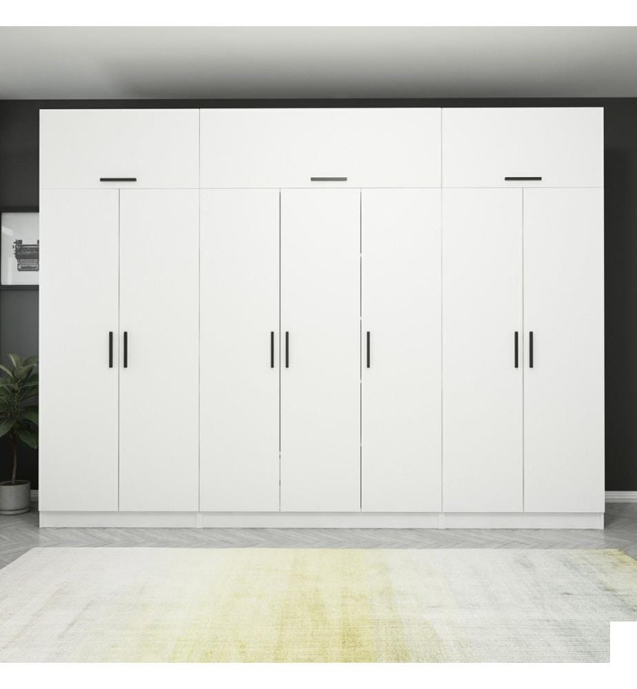 Armoire, blanche, panneau de particules 100 % mélaminé