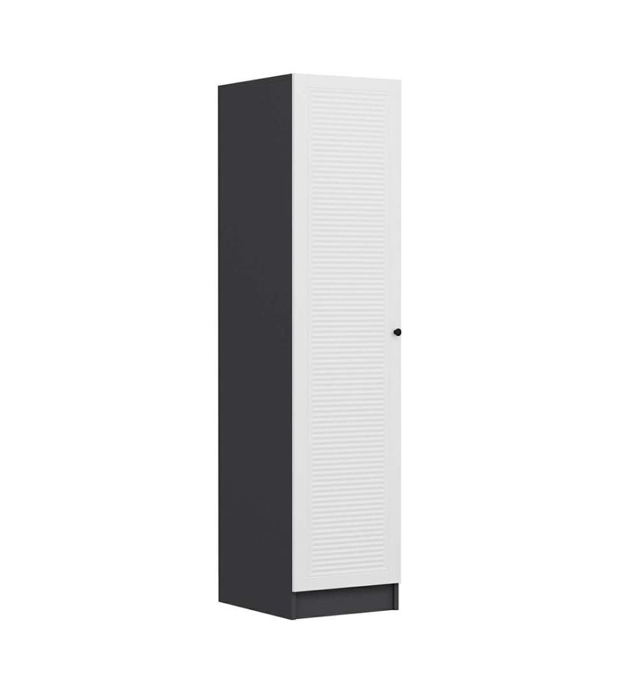 Armoire, blanc, anthracite, PANNEAU DE PARTICULES 100 % MÉLAMINÉ