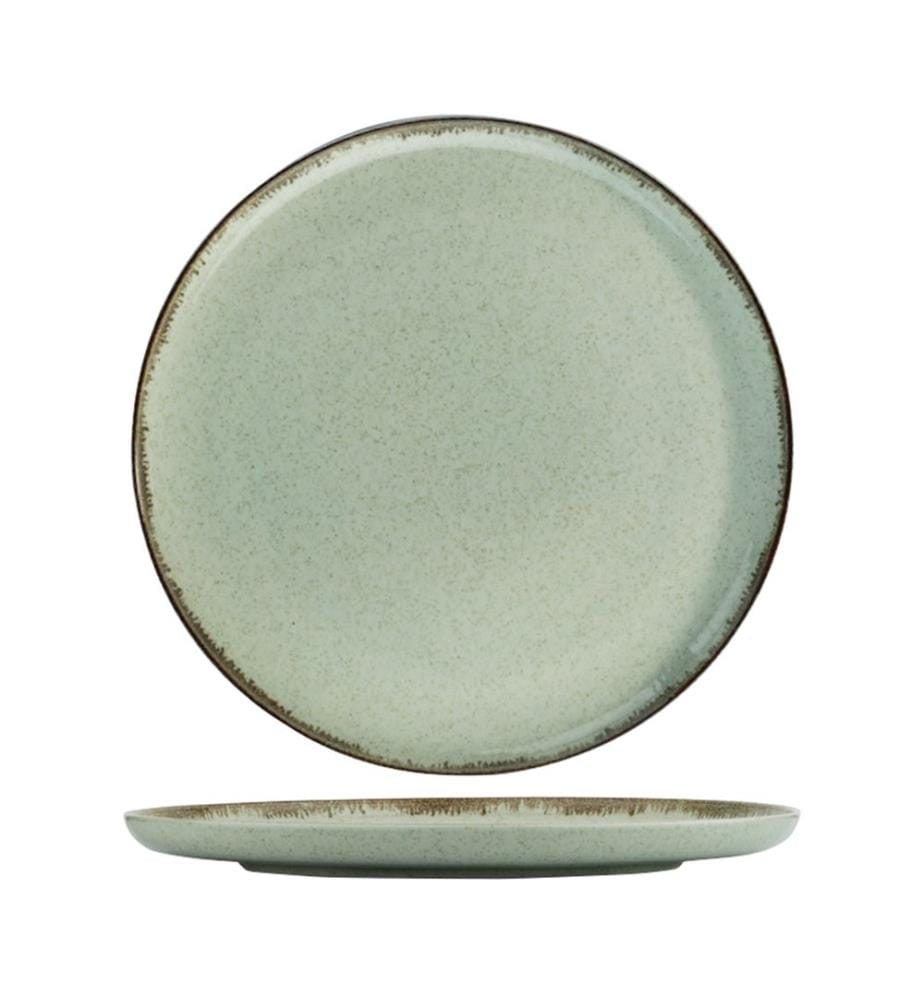 Set d'assiettes à dessert, 6 pièces, vert, 100% Porcelain