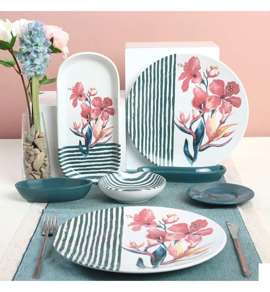 Set petit déjeuner, 28 pièces, Multicolore, 100% Ceramic
