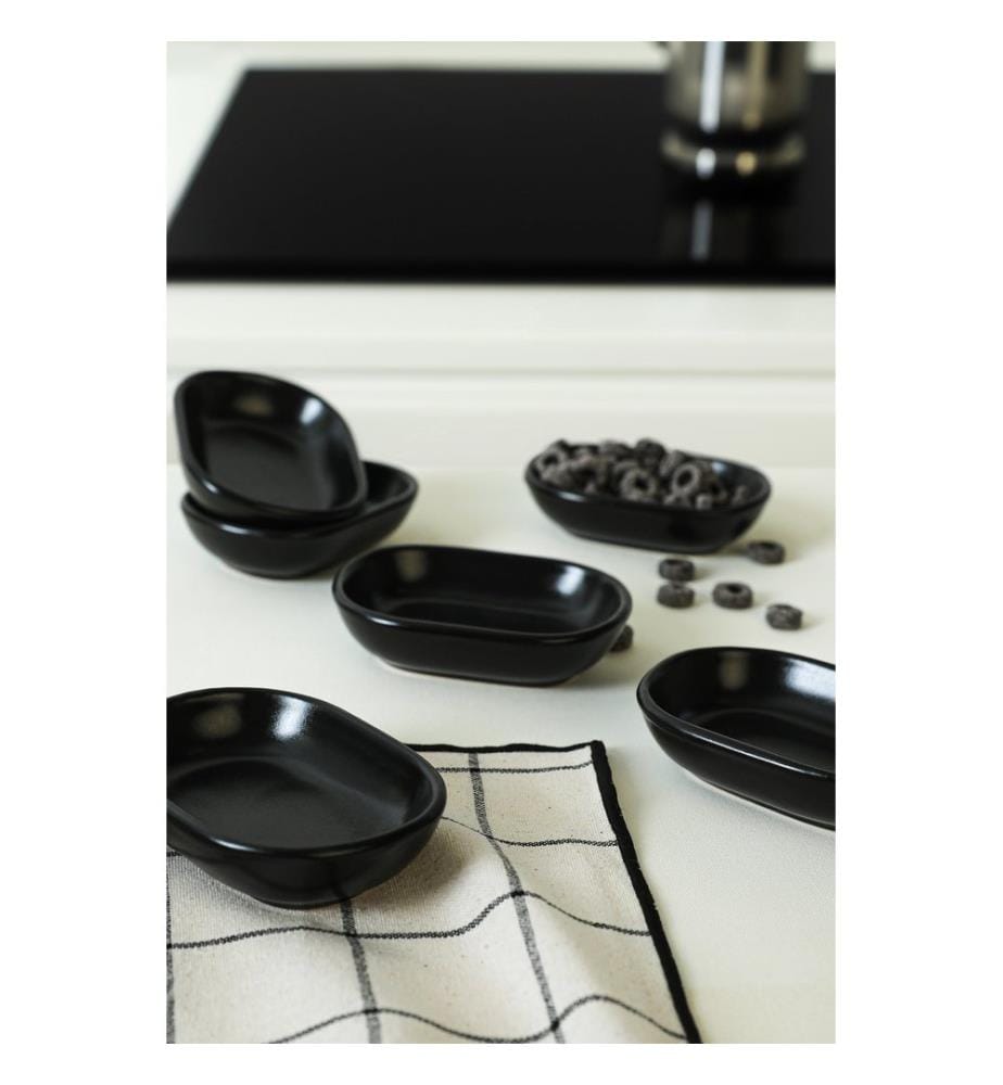 Set de 6 bols pour apéritif, Noir mat, 100% Ceramic, Antibactérien