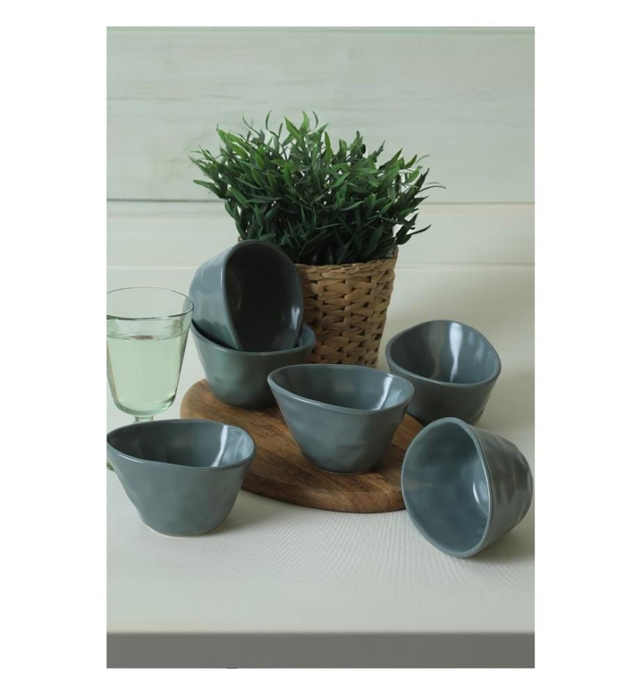 Set de bols pour apéritifs, 6 pièces, Vert mat, 100% Ceramic, Antibactérien