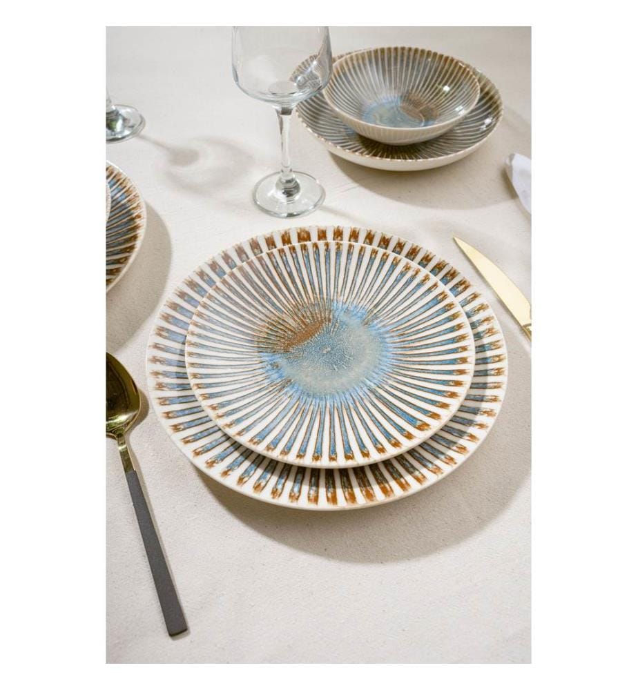 Service de table, 24 pièces, multicolore, 100 % PORCELAINE