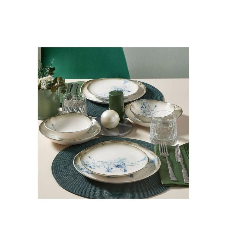 Service de table, 24 pièces, multicolore, 100 % PORCELAINE