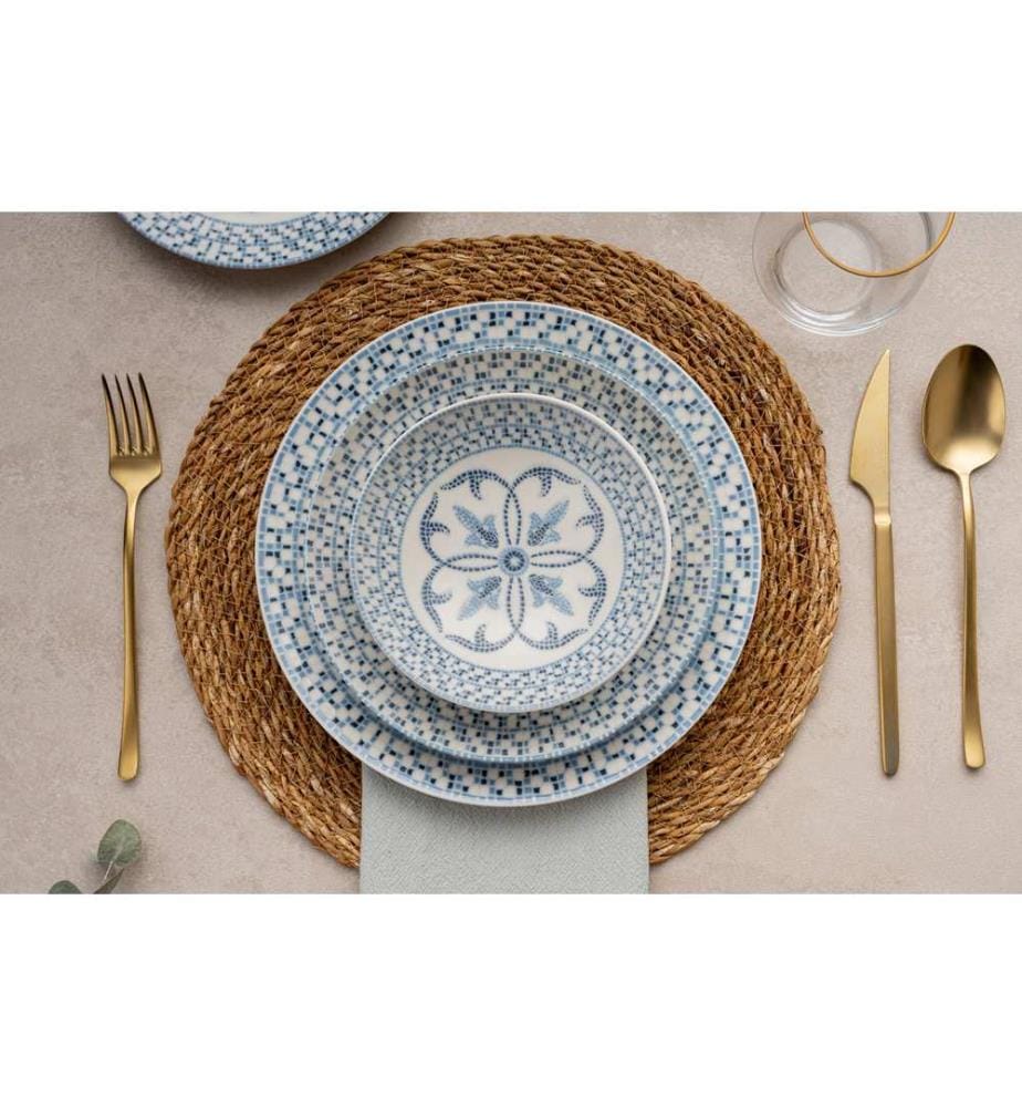 Service de table, 24 pièces, multicolore, 100 % PORCELAINE