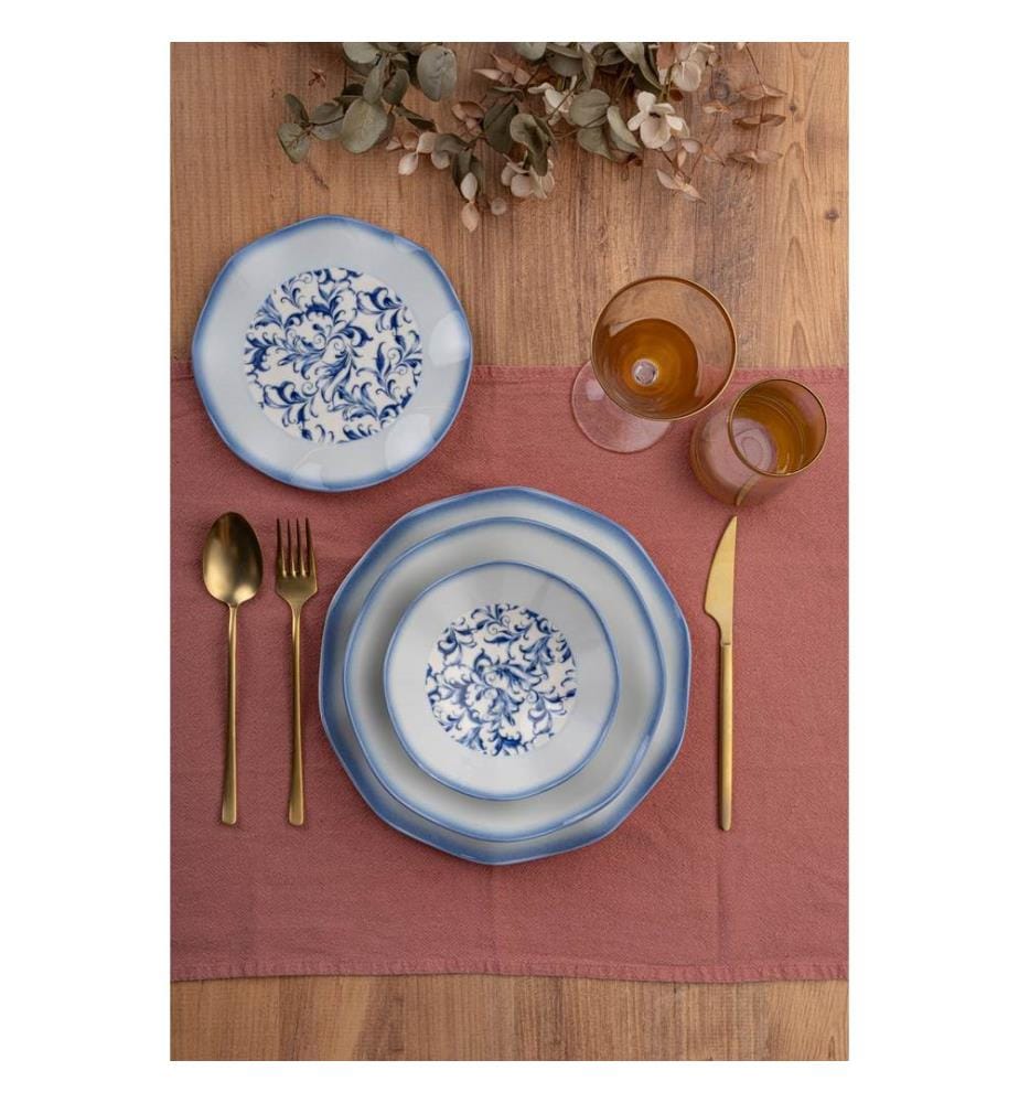 Service de table, 24 pièces, multicolore, 100 % PORCELAINE