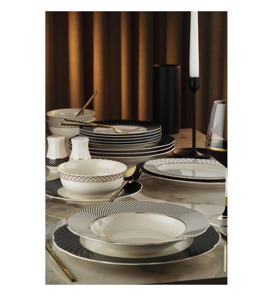 Service de table, 58 pièces, Multicolore, 100% Bone China