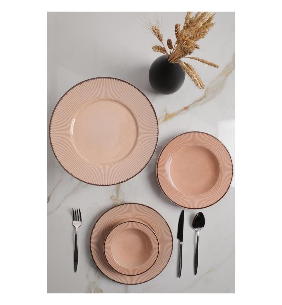 Service de table, 18 pièces, Multicolore, 100% Porcelain