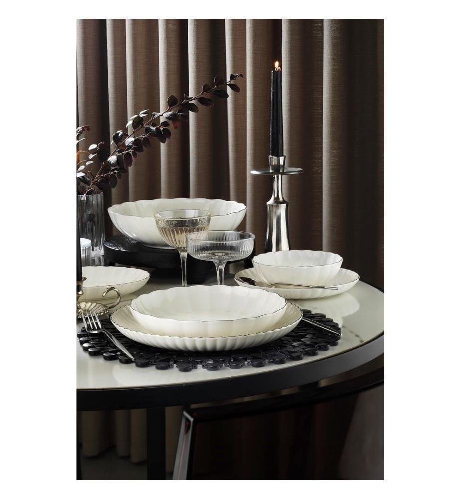 Service de table, 27 pièces, multicolore, 100 % PORCELAINE