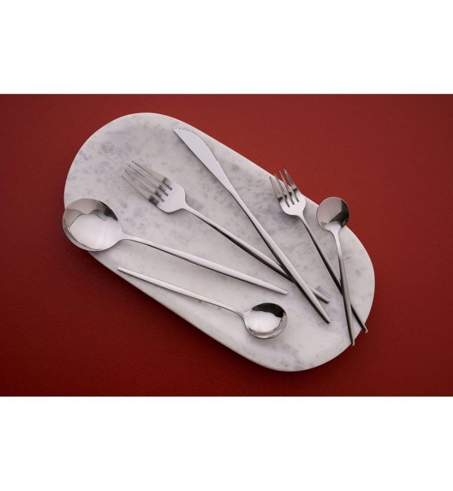 Ensemble de couverts, 36 pièces, 100 % acier inoxydable, argent