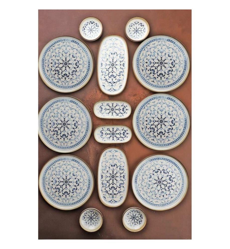 Service à petit-déjeuner, 14 pièces, 100 % porcelaine, multicolore