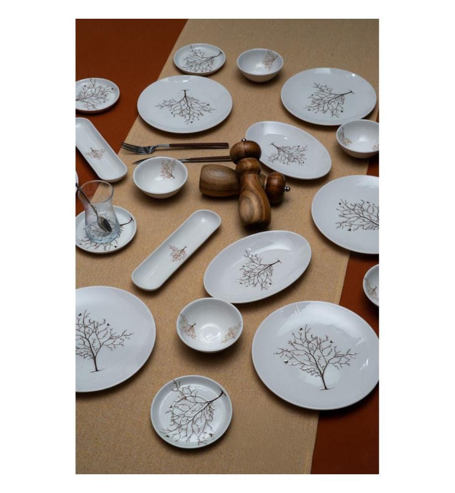 Service à petit-déjeuner, 16 pièces, 100 % porcelaine, multicolore