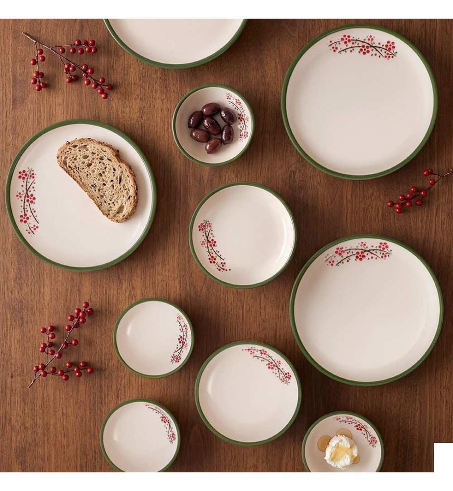 Service à petit-déjeuner, 10 pièces, 100 % céramique, vert