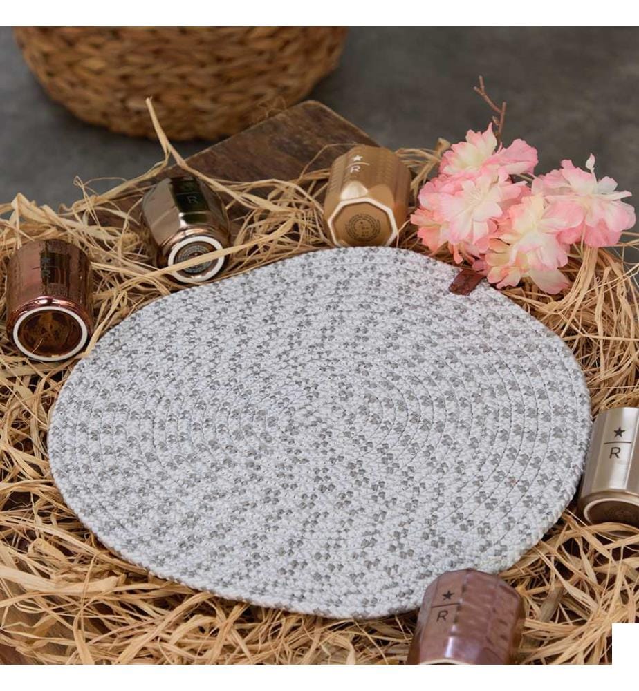 Chemin de table, gris, 100 % JUTE