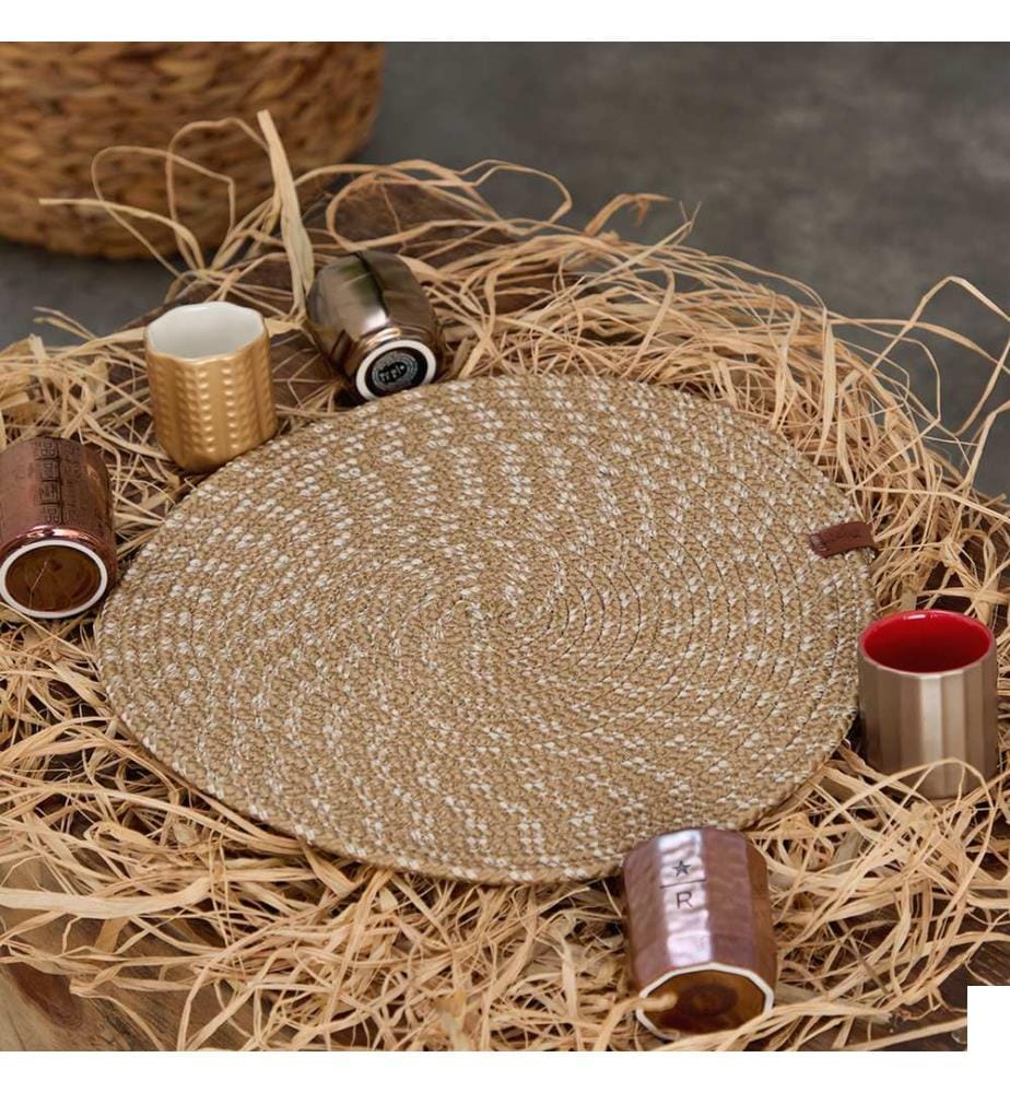 Chemin de table, marron, 100 % JUTE