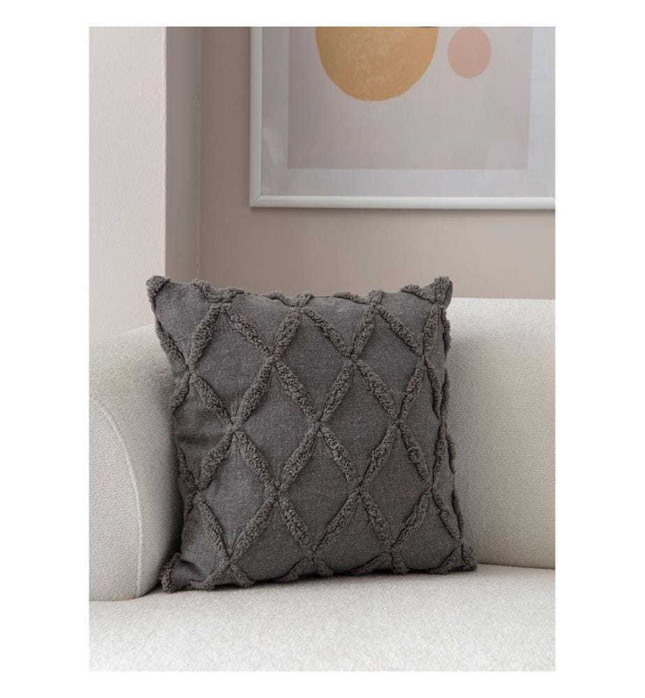 Housse de coussin, gris, tissu : 100 % POLYESTER