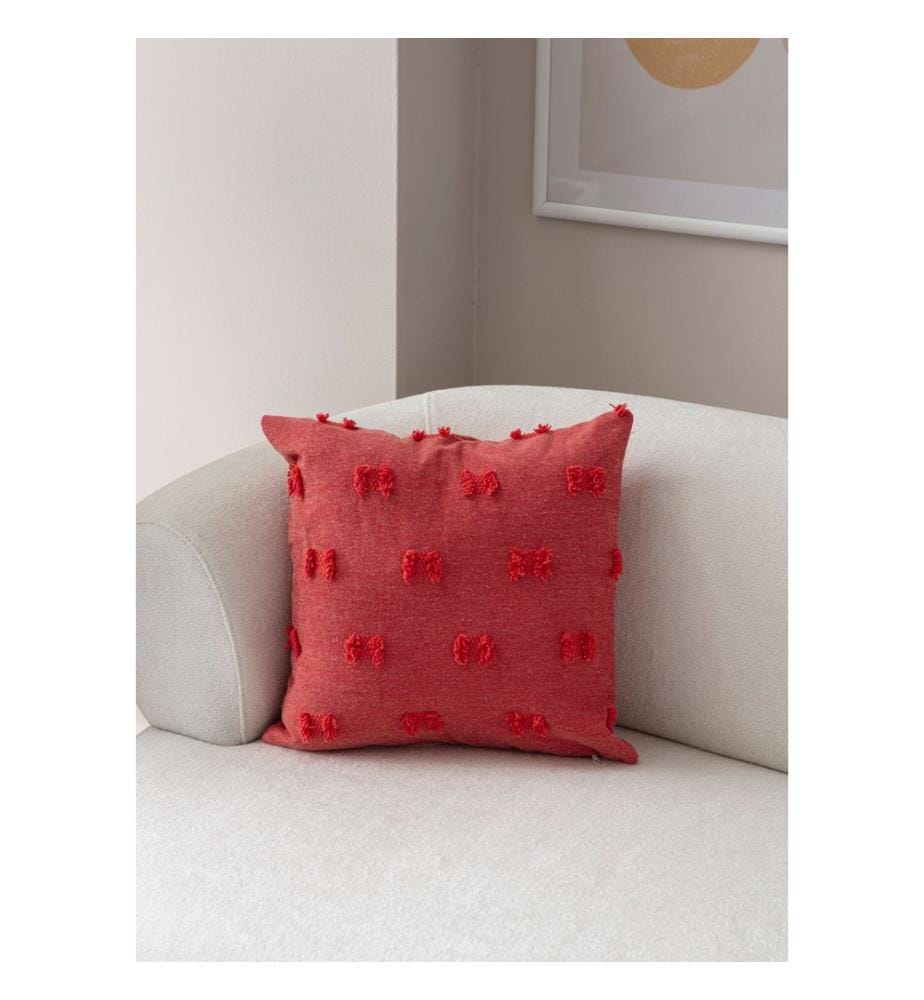 Housse de coussin, rouge, tissu : 100 % POLYESTER