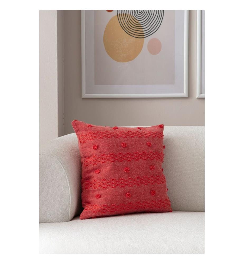 Housse de coussin, rouge, tissu : 100 % POLYESTER