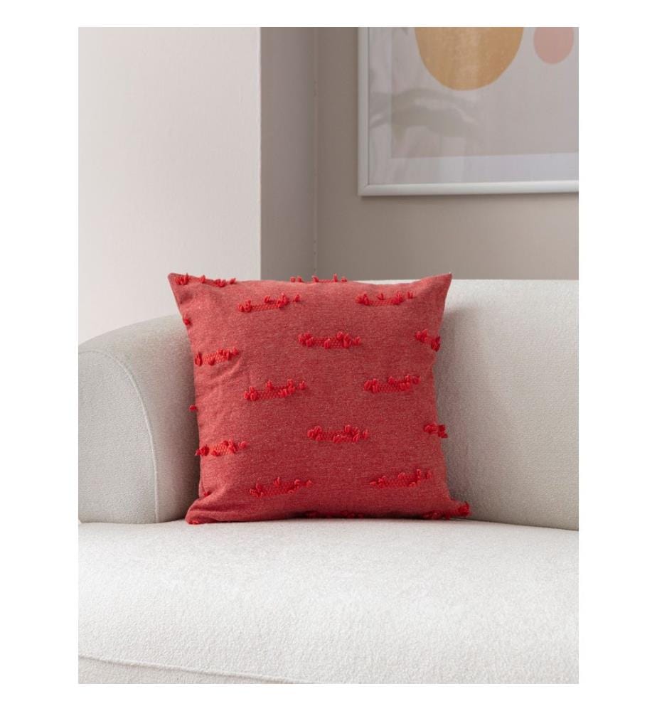 Housse de coussin, rouge, tissu : 100 % POLYESTER