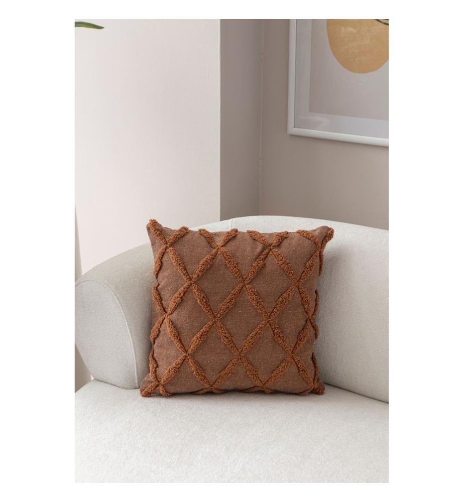 Housse de coussin, marron, tissu : 100 % POLYESTER