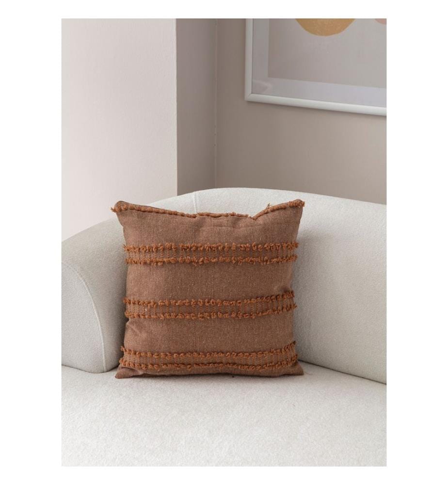 Housse de coussin, marron, tissu : 100 % POLYESTER
